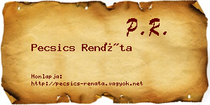 Pecsics Renáta névjegykártya